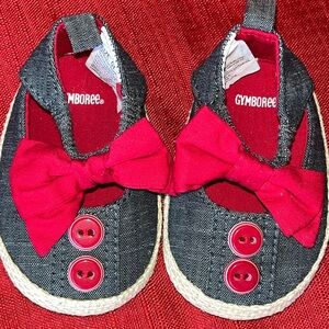 Gymboree Baby Shoes with Red Bow and Buttons